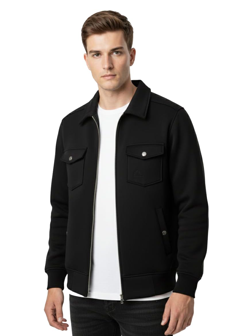 Men's Cotton Fleece Jackets with 4 Pockets(Youth, Gym, Church, Streetwear & Casual Wear) Heavy Quality with - 6 Colors Options | 800gm Weight (IN, Alpha, L, BLACK)-picture-21