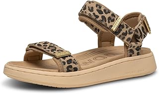 Women's Line Suede Flat Sandal, Brown, 6 UK