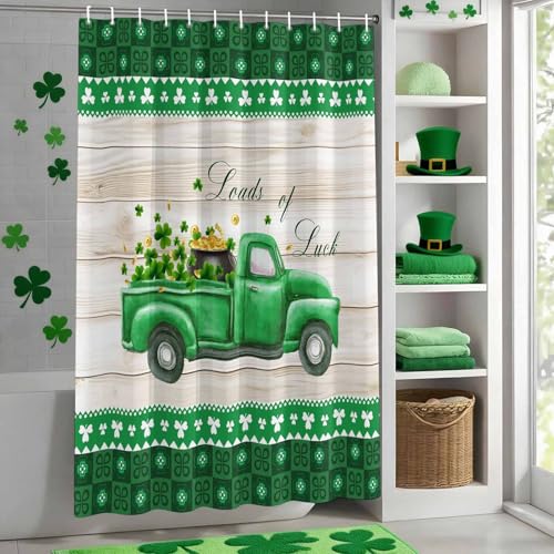VXVKT FSEAE Shower Curtain,St. Patrick's Day Farm Truck