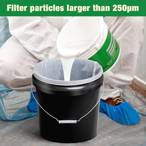 5 Gallon Paint Filter Strainer Mesh - 5 Pack Disposal Elastic Top Bucket Strainer