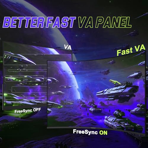 Image of Amzfast 27 inch 240Hz Curved Gaming Monitor, FHD 1080P Monitor Gaming with Upgraded Built-in Speakers, MPRT 1ms with Fast VA Panel | 130% sRGB, 4000:1,1500R | 12 Months Warranty Exchange