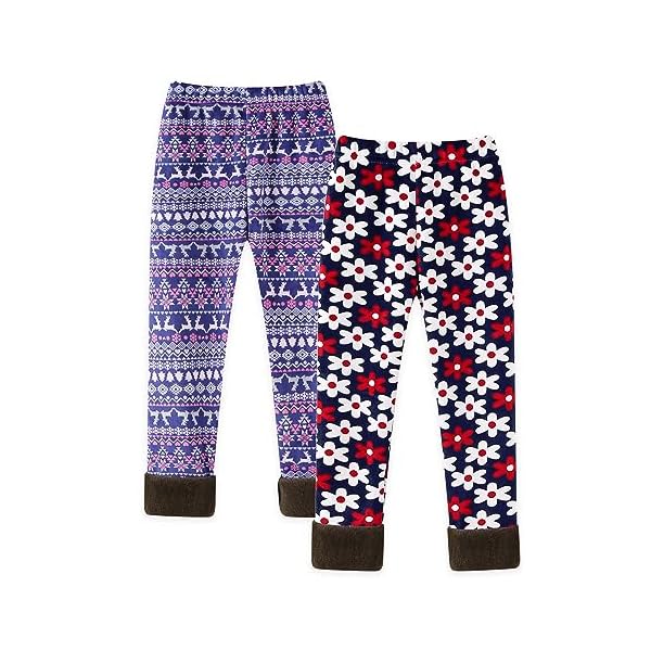 StyleSavvy Mädchen Leggings 2er-Pack Gefüttert Herbst/Winter Hosen Farbige – Bild 3