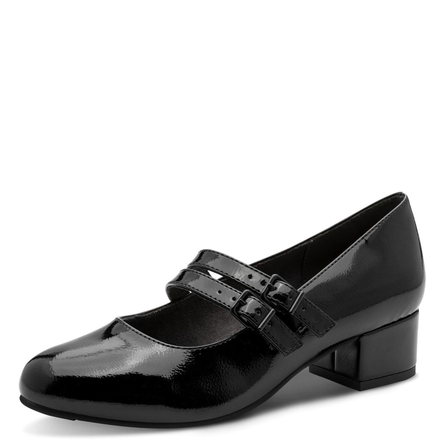 Jana Women’s Mary Jane Low Heel Vegan, Black Patent, 7,5 UK