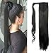 Produktbild Pferdeschwanz Extensions Ponytail Haarteil Clip in Extensions wie Echthaar Zopf Glatt Kunsthaare günstig Haarverlängerung 23"(58cm)-120g Naturschwarz