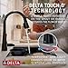 Delta Lenta Matte Black Touch Kitchen Faucet with Pull Down Sprayer, Modern Single Hole Touch On Kitchen Sink Faucet, Single Handle, Matte Black 19802TZ-BL-DST