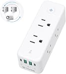 TROND 360° Extendeur de prise multi-tournant, 3 Splitter à grande distance avec interrupteur, 1440J Protecteur de surpression Expandeur électrique, petit adaptateur mural pour Dorm Home Office Voyage Essentiels