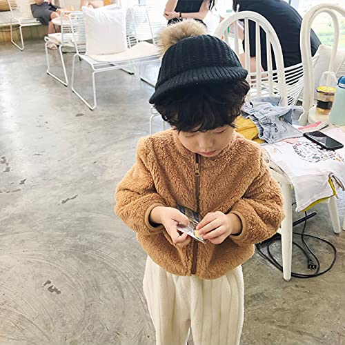 Toddler Boys Girls Fleece Jacket Zip Up Long Sleeve Stand Collar Puffy Coat Winter Solid Warm Windproof Outwear2