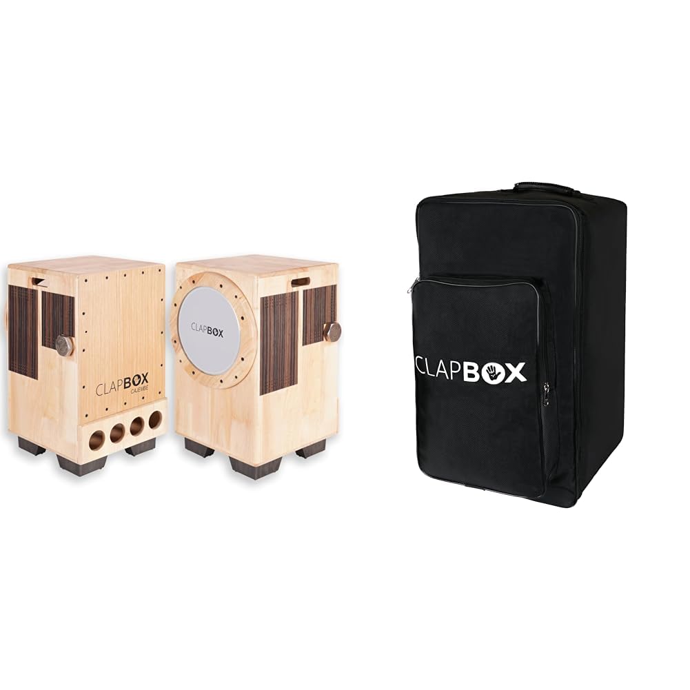 Clapbox Cajembe Cajon (4 instruments in 1) - Rubber wood (H:50 W:30 L ...