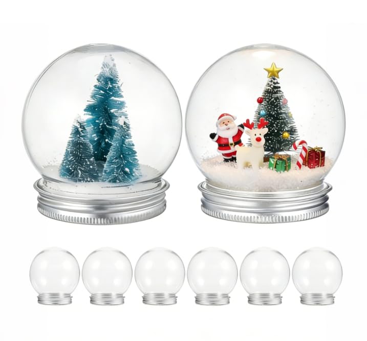 HOLIDYOYO 8 Stück Kunststoff-Schneekugeln Zum Basteln 150 Ml Leere...