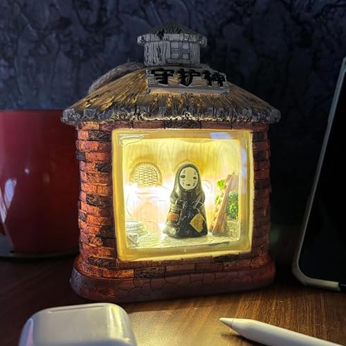 Image of ComicSense.xyz Anime Night Lamp for Room Home Decor, Lonely Spirit Hut Lamp (Red)