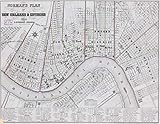 Art Oyster Vintage Map of New Orleans & environs, 1854-27' x 36' Premium Canvas Print
