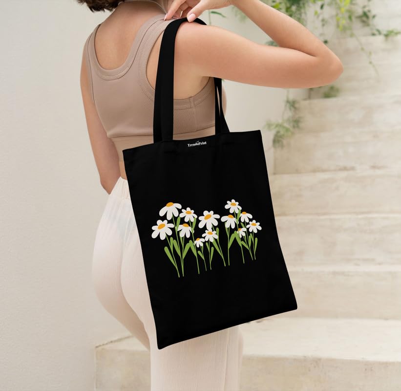 Image of TrendoPrint Reusable Shopping Bag Canvas Tote Bag for Grocery, College, Office & Shoulder Handbag Travel Bag for Men and Women (14x16 inches)