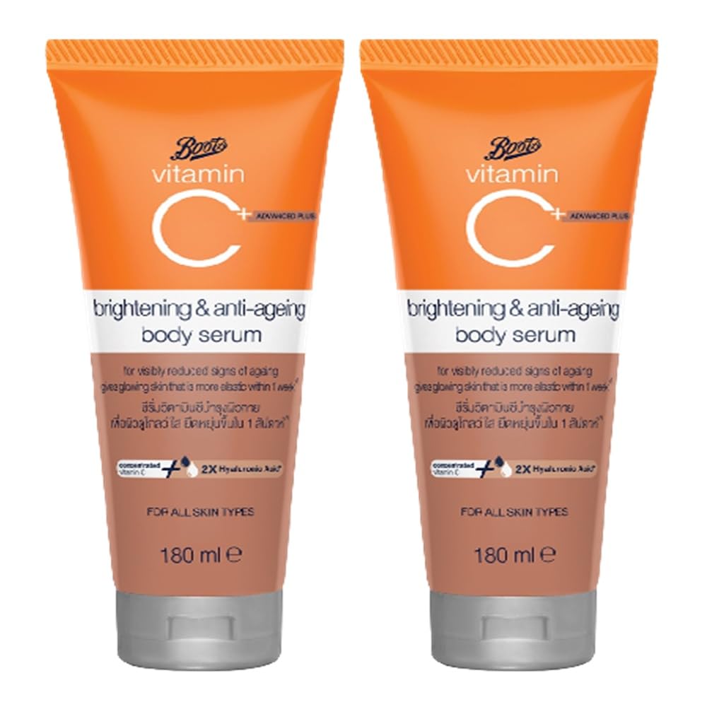 Taweengam Body Cream Serum Lotion Moisturizer Skin Care Anti-Ageing Brightening Boots Vitamin C 180 ml x 2 Tubes