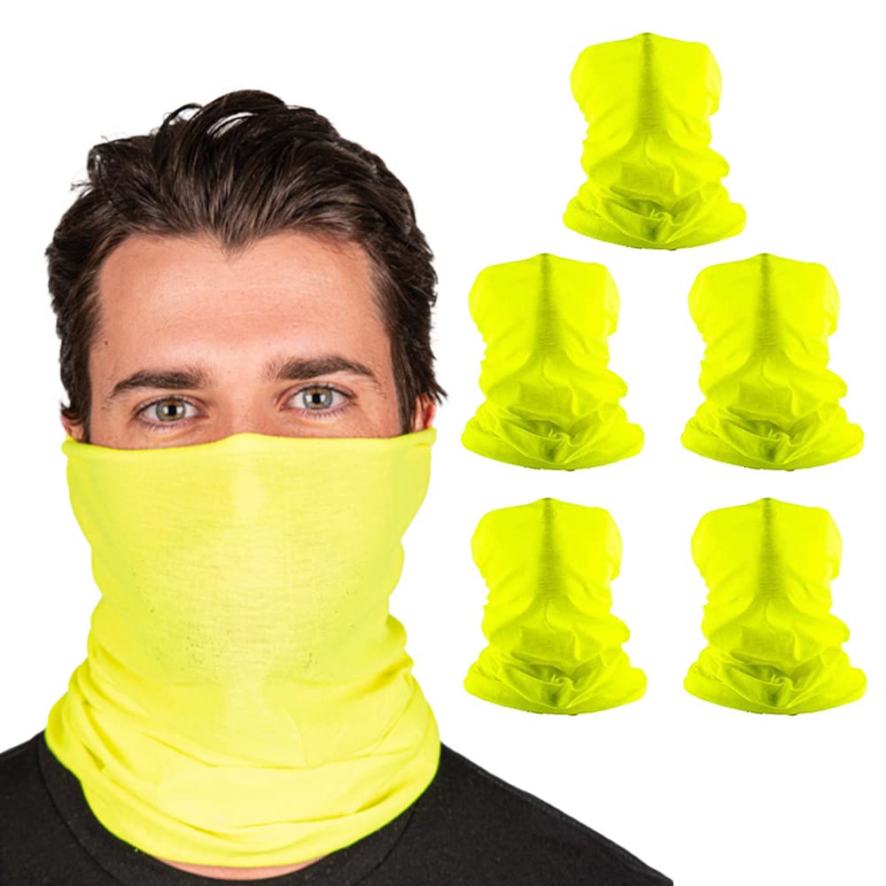 S A Soul of Adventure 5-Pack UV Face Shield | UV 30+ Multipurpose Neck Gaiter Balaclava for Adults | Multiple Color Packs