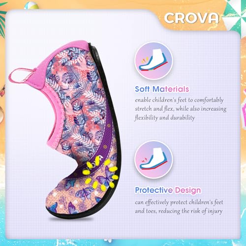 Image of CROVA Toddler Kids Water Shoes Quick Dry Aqua Socks Non-Slip Barefoot Sports Shoes for Boys Girls Toddler