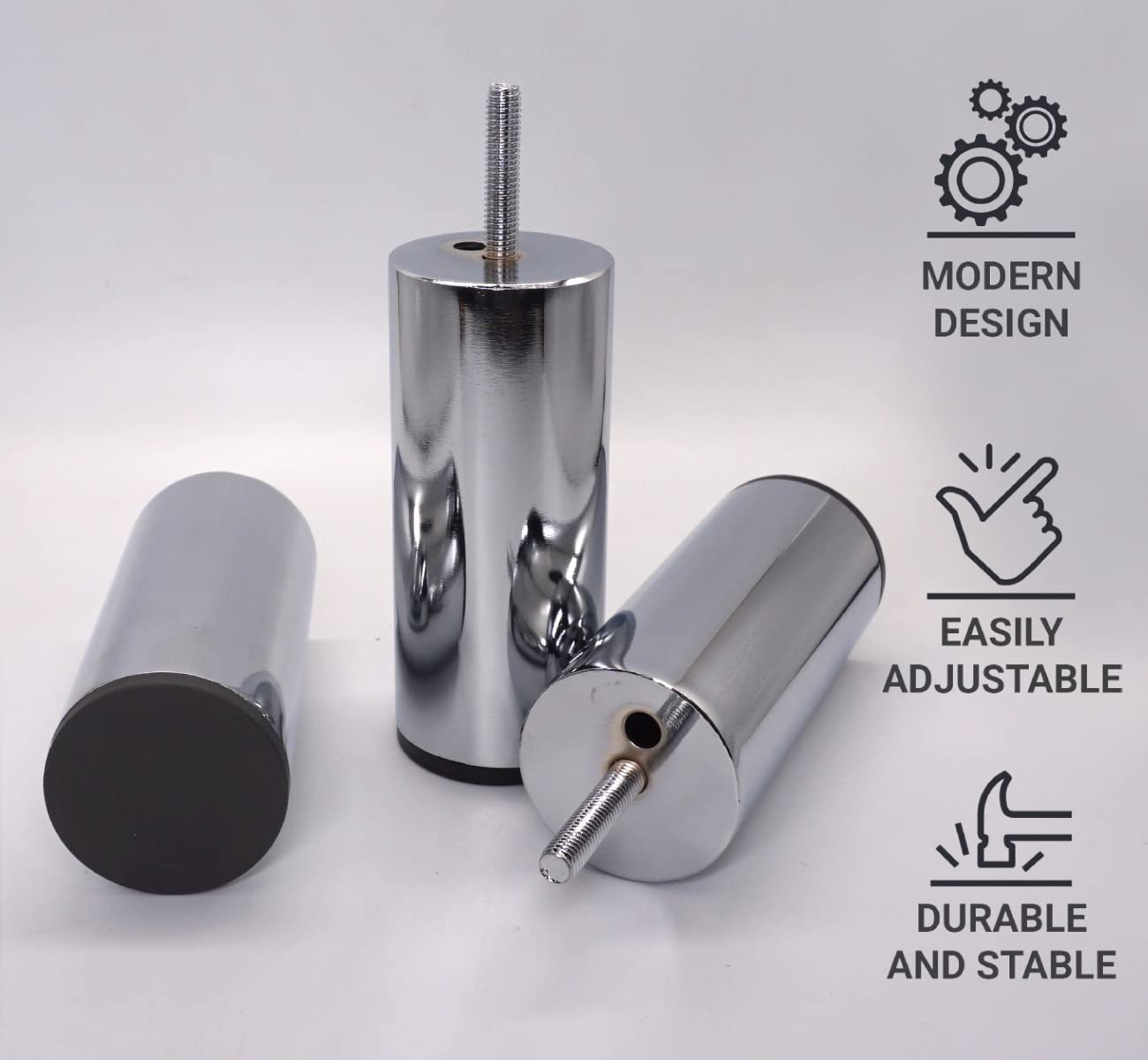CHROME LEGS FURNITURE FEET FOR SOFAS BEDS CHAIRS STOOLS CABINET
