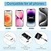 takyu Phone Lanyard, 2 Pack Adjustable Cell Phone Lanyard Crossbody Neck Strap & 2 Pack Wrist Strap with Tether Tabs Compatible for iPhone Android Smartphones- DarkPule Black