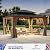 Modern Shade Rosewood Wood Gazebo 13' x 15', Permanent Hardtop Gazebo with Double Galvanized Steel Roof, Mosquito Netting and Yard-Dyed Curtains, Cedar Outdoor Gazebo with Sturdy Hooks for Backyard