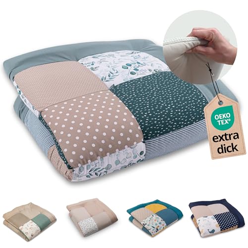 ULLENBOOM Krabbeldecke für Baby 100x100 cm, 100% Oeko-TEX Materialien,...
