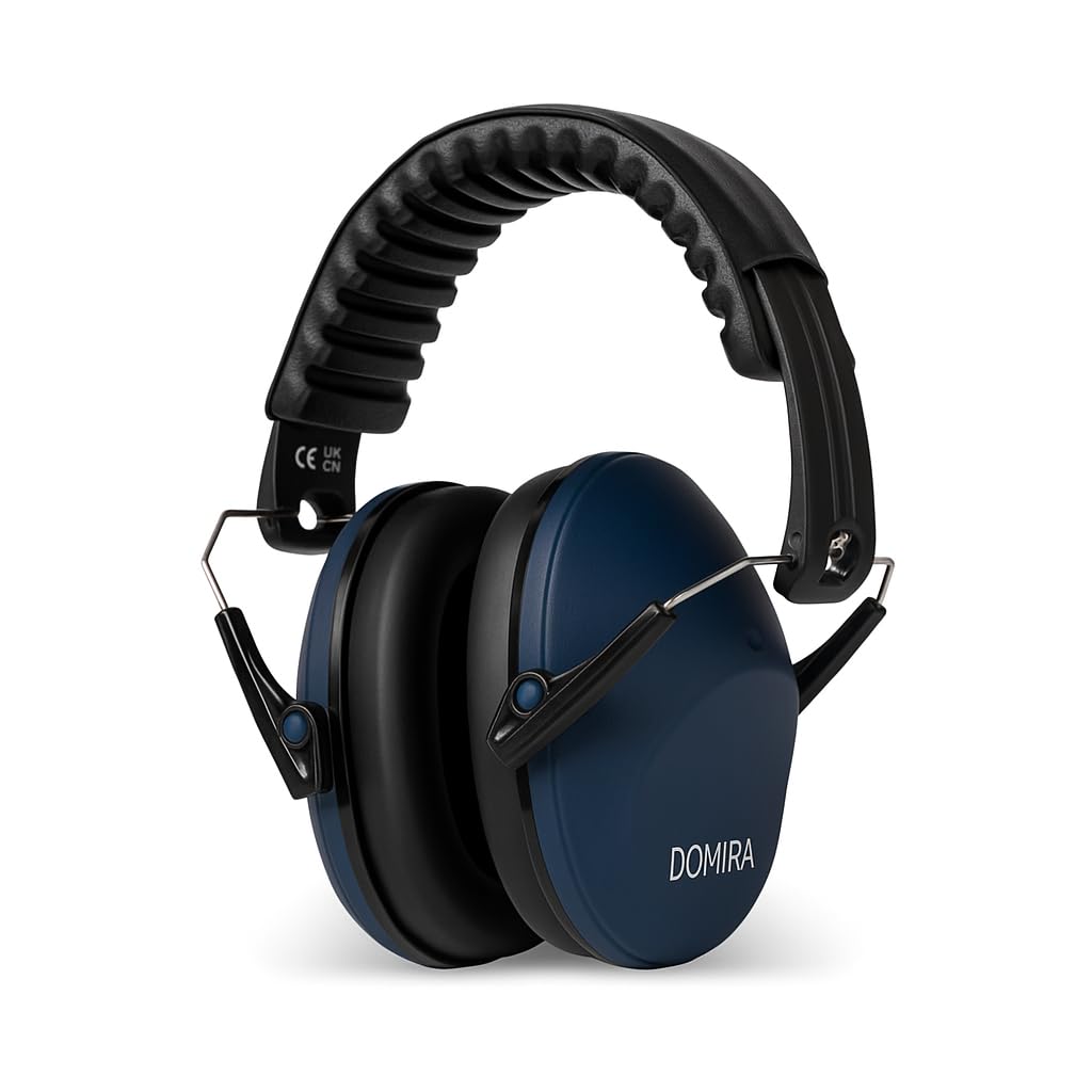 DOMIRA Ear Defenders – Noise Cancelling Ear Muffs For Kids – Hearing Protection, Shooting Ear Defenders, Autism Headphones, Soundproof Ear Muffs For Sleeping, Work & Travel (DEMS-DB)