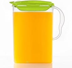 Jarra de água para porta de geladeira LocknLock Aqua com alça de plástico livre de BPA com tampa flip top perfeita para fazer chás e sucos, 3 litros, verde