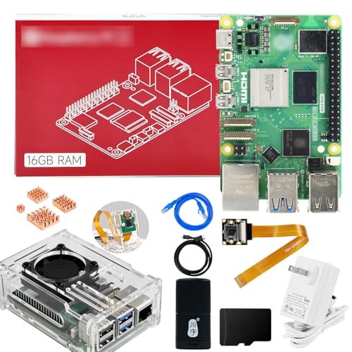 Image of Yahboom Pi 5 16GB Starter Kit with 27W 5.1V /5A Power Adapter Including Pi 5 Development Board, Case, IMX219 Camera Provide Openclaw Deployment