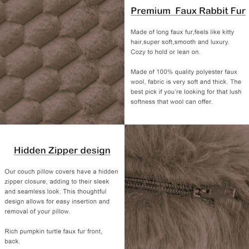 Image of Luxe Home Cushion Cover Super Soft Decorative Cushion Cover for Sofa, Bedroom, Living Room Cushion Cover 16 Inch x 16 Inch Cocoa-Pack of 1