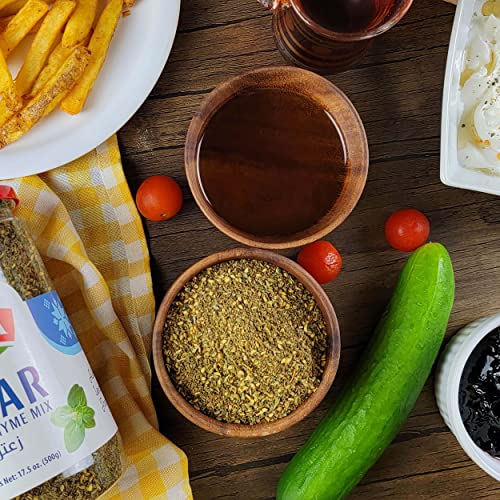 Baraka Zaatar Spice Seasoning Blend | Middle Eastern Dry Herb Mix For Bread Dips, Snacks, Mediterranean Dressings, Condiments, Baking, Salads, Hummus | Homemade Jordanian Recipe, All Natural (17.5 Oz) #TOP1