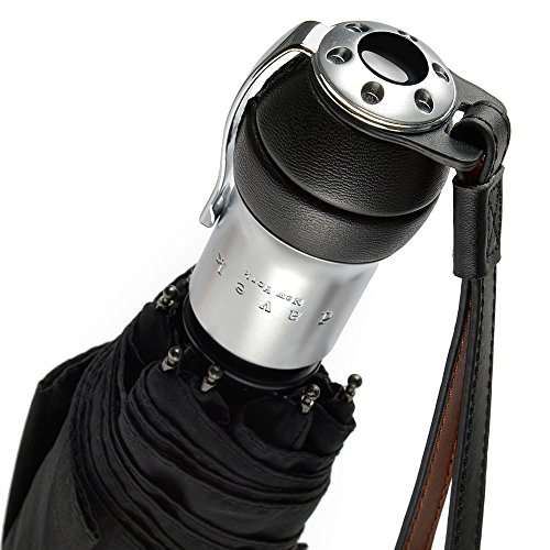 Davek Solo Umbrella (Classic Black) - Quality Windproof Travel Umbrella With Automatic Open #TOP2