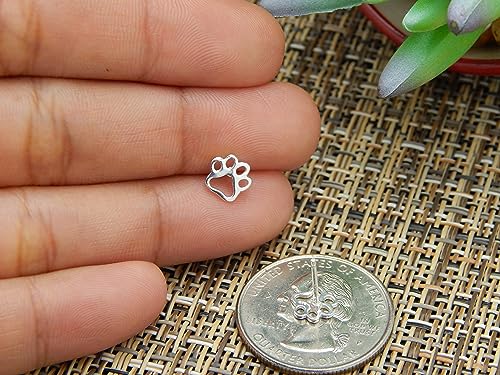 Image of 925 Sterling Silver Paw Print Stud Earrings (Choose Your Style) (Nickel Free)
