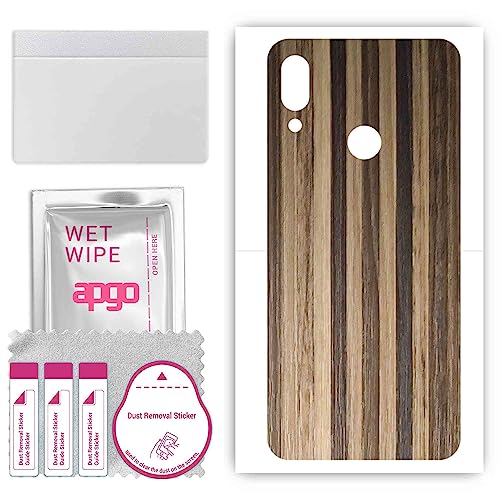 apgo Protecteur Skin, Autocollant, Peau, film en vinyle structuré pour l'arrière au modèle HTC Wildfire E2 avec motif Mélange de bois rayé