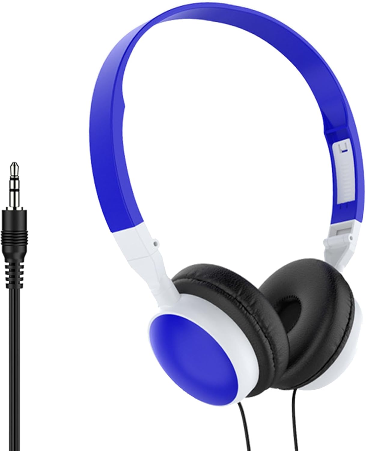 Computer Headset - Over-Ear Wired Headset Headphone | Portable On-Ear Noise Canceling for Computers Mobile Phones Dark Blue - Image 1 of 9
