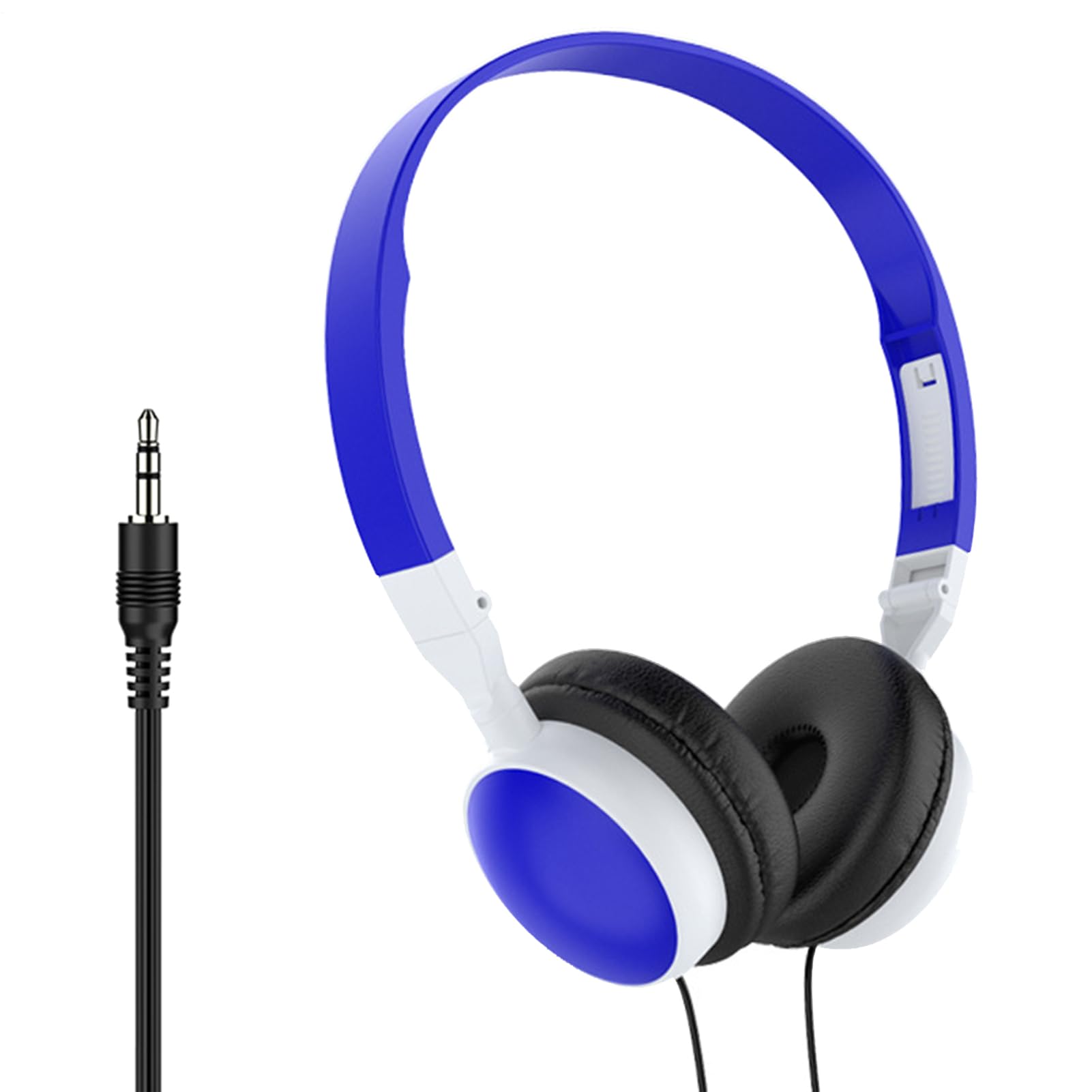Computer Headset - Over-Ear Wired Headset Headphone | Portable On-Ear Noise Canceling for Computers Mobile Phones Dark Blue