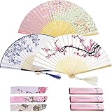 ❧Einzigartiges Design : Chinesische und japanische Faltfächer sind in zwei Stilen und Farben erhältlich, alle mit wunderschönen Mustern und Quasten, die dafür sorgen, dass Sie elegant und für alle Frauen und Männer geeignet aussehen.
