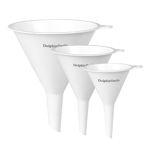 Miniatura 9 de Juego de 3 embudos de cocina de plástico, embudos de cocina redondos para llenar botellas, embudos duraderos y multifuncionales para llenar