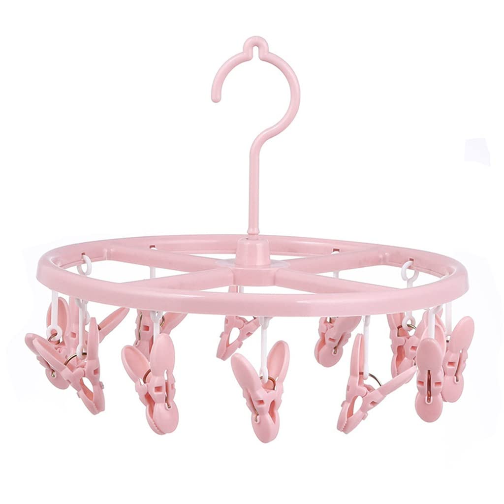 Pince à chaussettes pliable rose pour optimiser le séchage intérieur