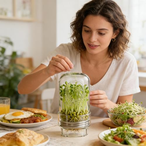 Kit de germoir à large ouverture pour graines germées maison en cuisine