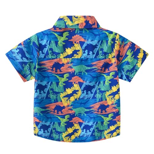 Toddler Boys Button Down Shirts Graphic Hawaiian Aloha Short Sleeve Dress Shirt Beach Tee Tops for Kids Summer2