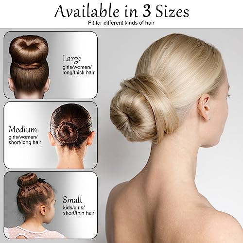 Hofason Hair Bun Maker Donut 12 Pcs, Medium Sock Bun Doughnuts For Ballet Style Buns, Long Hair Accessories Bulk Ring Shaper For Women And Girls thumb #2
