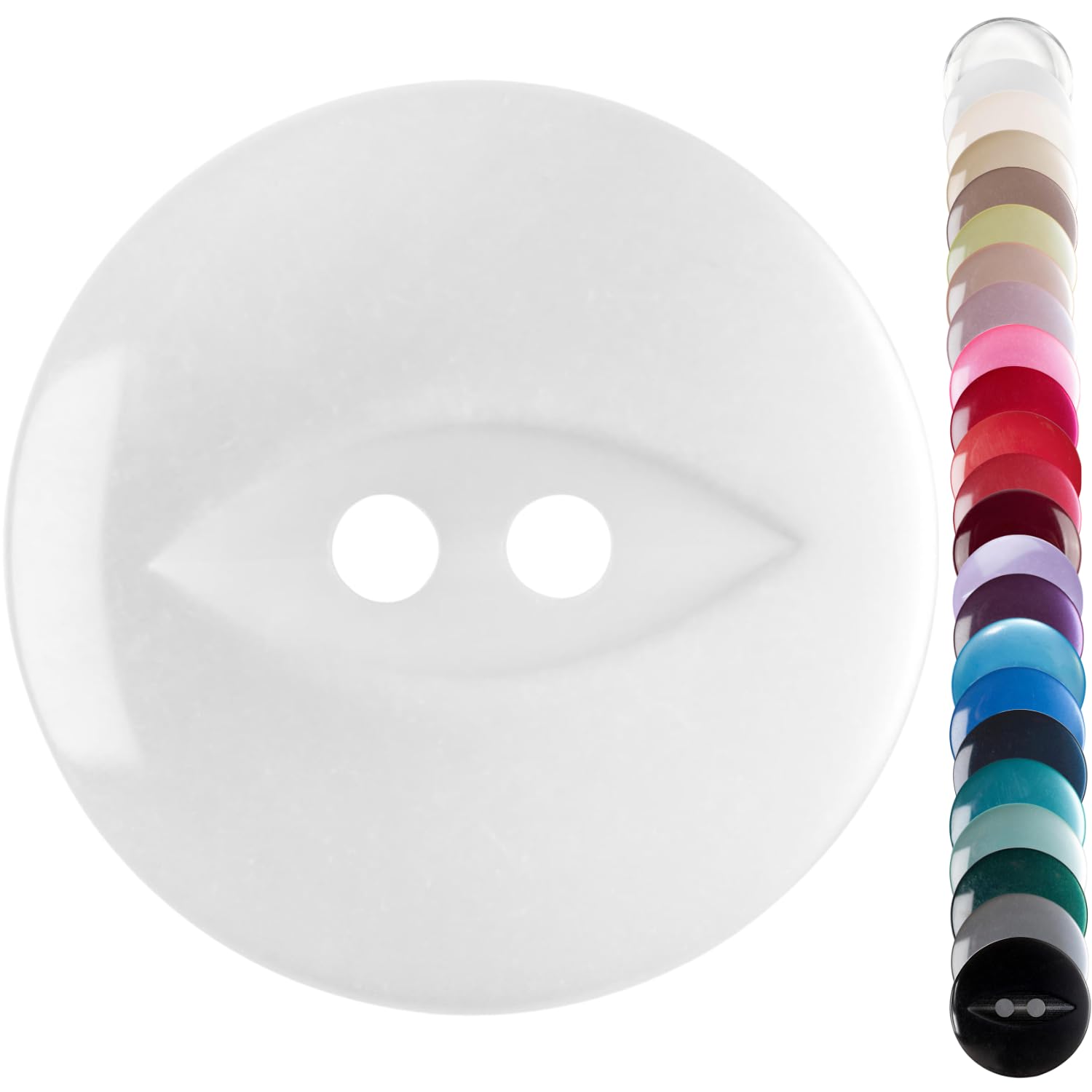 White Baby Cardigan Buttons, 11mm Fish Eye, Pack of 10 Matching