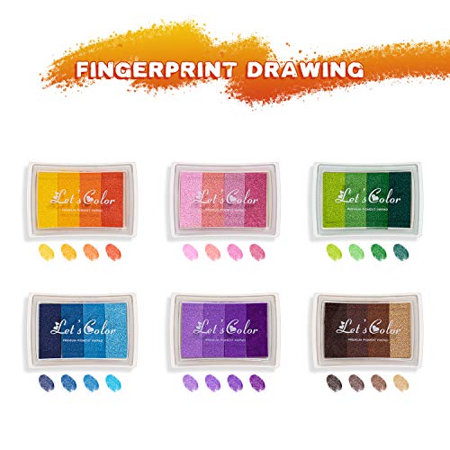 Ancwzoz MU001USIP Craft Ink Pad, Set Of 6 Washable Diy Stamp Ink Pads thumb #1