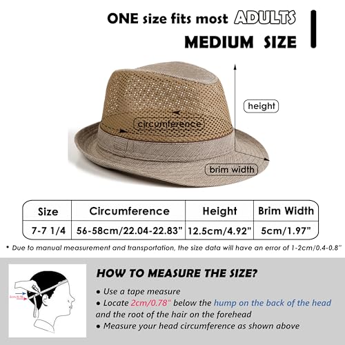 Image of Lisianthus Men's Summer Fedora Hats - Breathable Short Brim Outdoor Hat