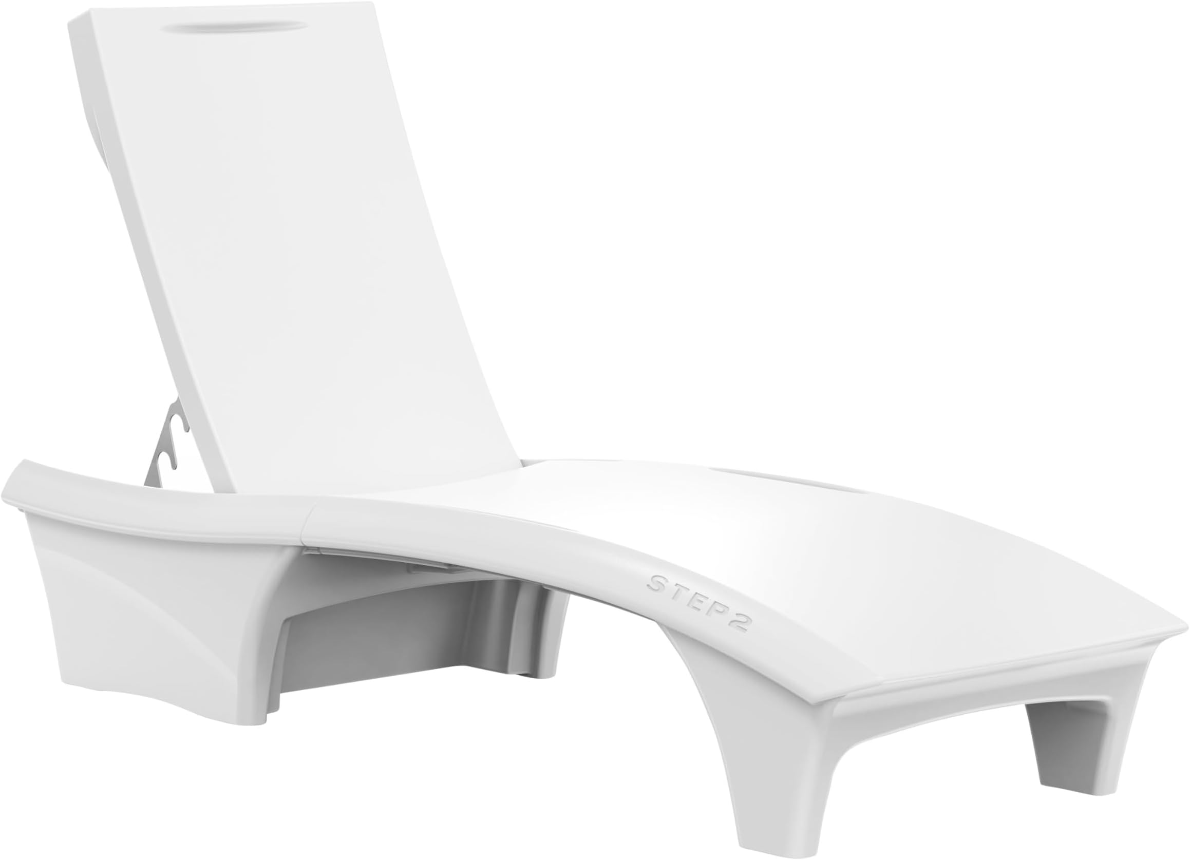 Vero Adjustable Back in-Pool Lounger with Storage, Pool Chair, Weighted, White