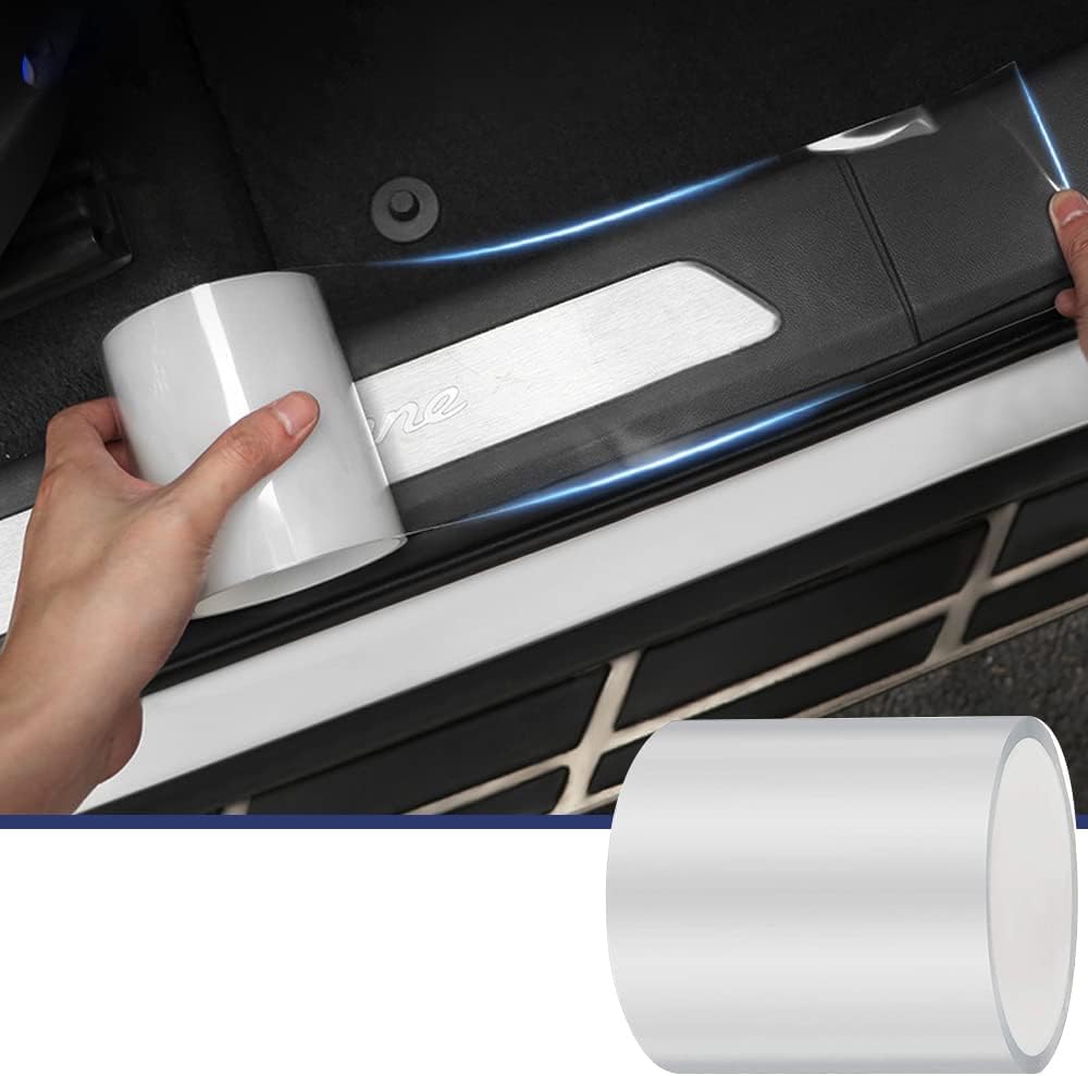 MYFAMIREA Car Door Invisible Anti-Collision Self Adhesive Seal Strip Seal Weather Strip Scratch Resistant Transparent Fit for Most Car, Protect The Car Body and Door (16.4Ft x 4In)