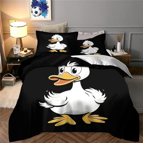 Housse de couette caneton 3D super douce parure lit haute qualité