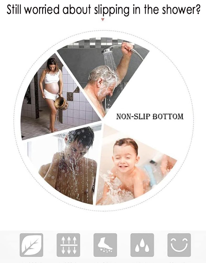 Tapis de douche antidérapant en luffa avec trou d'évacuation 120 x 160 cm