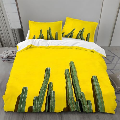 Bettbezug 135x200 Tropische Pflanze Bettwäsche Kakteen Weich Atmungsaktiv Bettwäsche Set Mikrofaser Bettbezüge und 2 Kissenbezüge 80x80 cm mit Reißverschluss für GanzjaehrigY8 Bettbezug 135x200 Tropische Pflanze Bettwäsche Kakteen Weich Atmungsaktiv Bettwäsche Set Mikrofaser Bettbezüge und 2 Kissenbezüge 80x80 cm mit Reißverschluss für GanzjaehrigY8