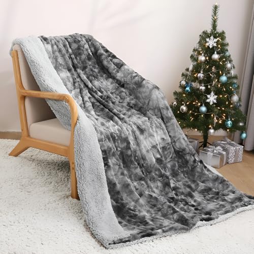 CURECURE Electric Blanket Soft Faux Fur Shaggy Heated Throw Blanket, 180 X 130cm, 6 Heating Levels & 1-10 Hours Auto Off Levels, Fast Heating & LED Display Controller, Machine Washable (Light Gray)