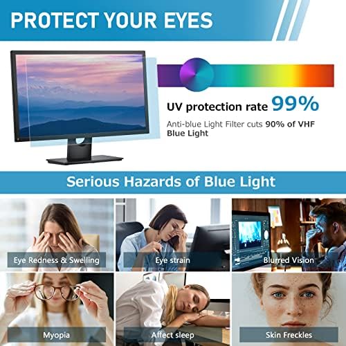 LAMA 21.5 Inch Blue Light Blocking Screen Protector, Universal Computer Monitor Screen Filter (WxH: 476mm*268mm), Anti Blue Light, Anti Glare, Anti-UV, Eye Protection, Reduce Eye Strain(21.5" 16:9)