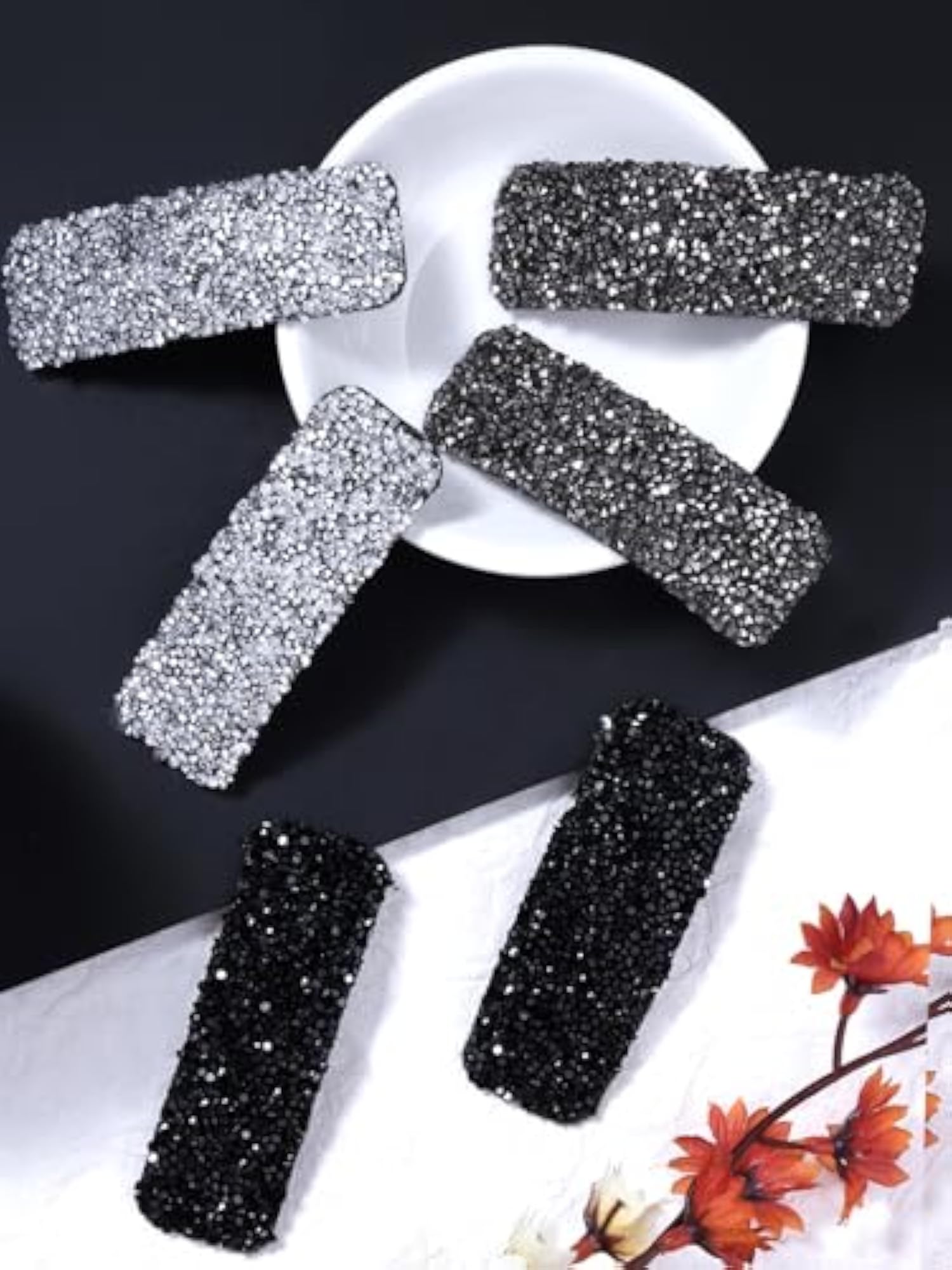 6pc Snap Hair Clip Set, Mix Designs for Women